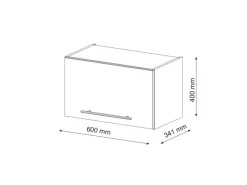 Herde<Vicco Hängeschrank Fame-Line Hängender Küchenschrank Goldkraft /Weiß 60 cm Flach