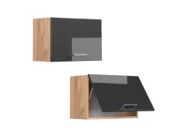Küchenschränke<Vicco Hängeschrank R-Line Hochglanz/Goldkraft Eiche 60 cm Flach