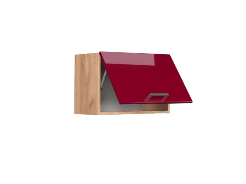 Vicco Hängeschrank R-Line Bordeaux Hochglanz/Goldkraft Eiche 60 cm Flach< Küchenschränke