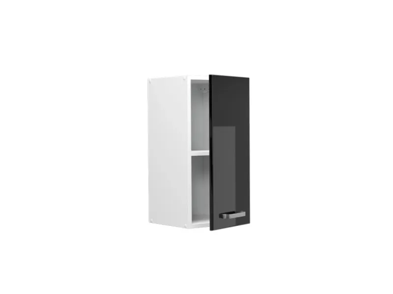 Pfannen|Herde<Vicco Hängeschrank R-Line Hängender Küchenschrank Schwarz Hochglanz/Weiß 30 cm