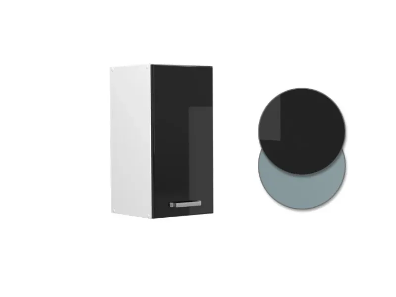 Pfannen|Herde<Vicco Hängeschrank R-Line Hängender Küchenschrank Schwarz Hochglanz/Weiß 30 cm