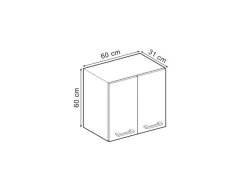 Küchenschränke<Vicco Hängeschrank R-Line Hängender Küchenschrank Schwarz Beton/Weiß 60 cm