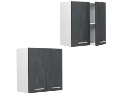 Küchenschränke<Vicco Hängeschrank R-Line Hängender Küchenschrank Schwarz Beton/Weiß 60 cm