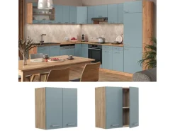 Küchenschränke<Vicco Hängeschrank R-Line Hängender Küchenschrank Blau-Grau/Goldkraft Eiche 60 cm