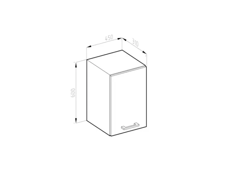 Küchenschränke<Vicco Hängeschrank R-Line Hängender Küchenschrank Hochglanz/ 45 cm