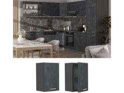 Best Vicco Hängeschrank R-Line Hängender Küchenschrank Schwarz Beton/Anthrazit 40 cm Beton Anthrazit