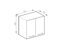 Vicco Hängeschrank R-Line Hängender Küchenschrank /Anthrazit 60 cm J-Shape< Küchenschränke