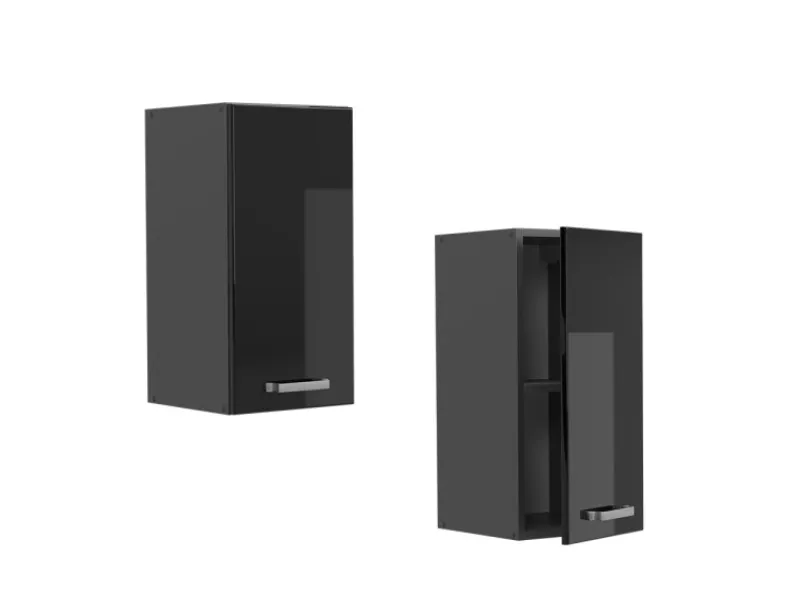 Best Vicco Hängeschrank R-Line Hängender Küchenschrank Schwarz Hochglanz/Anthrazit 30 cm Schwarz Glänzend