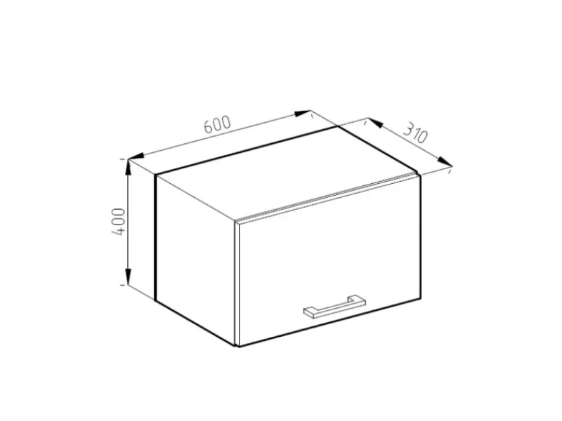 Küchenschränke<Vicco Hängeschrank R-Line Hängender Küchenschrank /Weiß 60 cm Flach