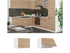 Vicco Hängeschrank R-Line Hängender Küchenschrank Sonoma/Weiß 60 cm Flach< Küchenschränke