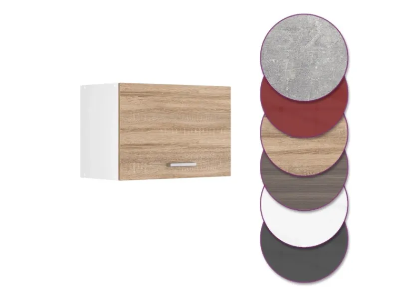 Vicco Hängeschrank R-Line Hängender Küchenschrank Sonoma/Weiß 60 cm Flach< Küchenschränke