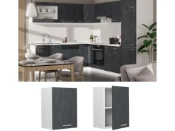 Sale Vicco Hängeschrank R-Line Hängender Küchenschrank Schwarz Beton/Weiß 45 cm Beton Anthrazit