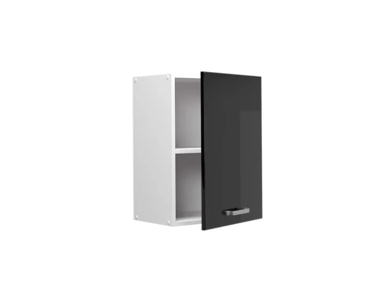 Best Vicco Hängeschrank R-Line Hängender Küchenschrank Schwarz Hochglanz/Weiß 45 cm Schwarz Glänzend