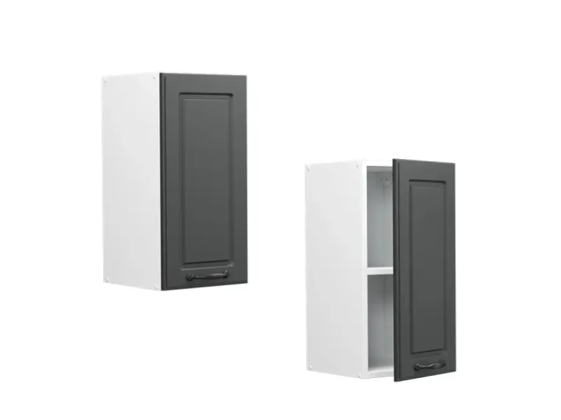 Vicco Hängeschrank R-Line Hängender Küchenschrank Anthrazit Landhaus/Weiß 30 cm< Pfannen|Küchenschränke