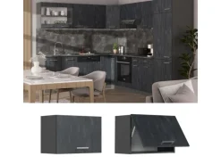 Vicco Hängeschrank R-Line Hängender Küchenschrank Schwarz Beton/Anthrazit 60 cm Flach< Küchenschränke