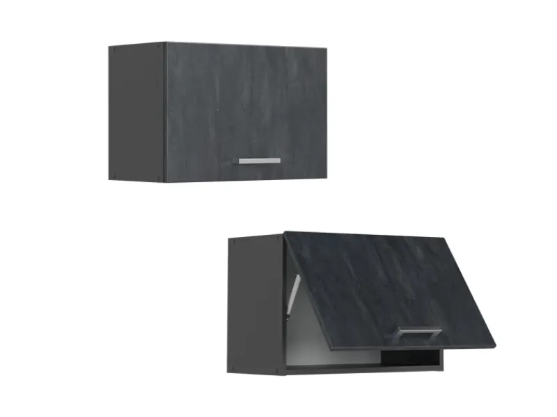 Vicco Hängeschrank R-Line Hängender Küchenschrank Schwarz Beton/Anthrazit 60 cm Flach< Küchenschränke