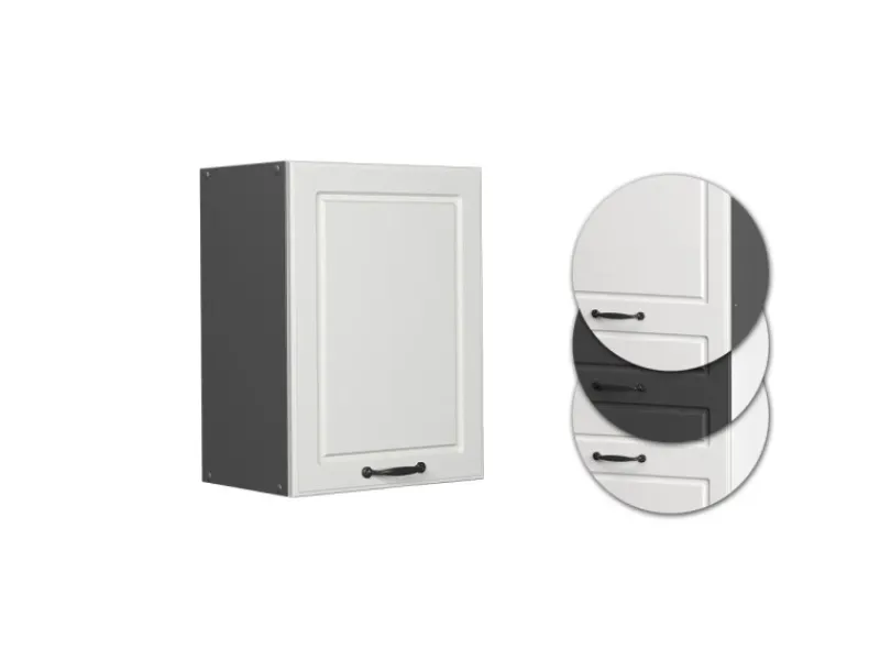 Vicco Hängeschrank R-Line Hängender Küchenschrank Landhaus/Anthrazit 45 cm Weiß