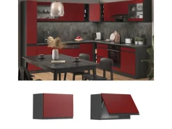 New Vicco Hängeschrank R-Line Hängender Küchenschrank /Anthrazit 60 cm J-Shape Flach Rot