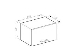 New Vicco Hängeschrank R-Line Hängender Küchenschrank /Anthrazit 60 cm J-Shape Flach Rot