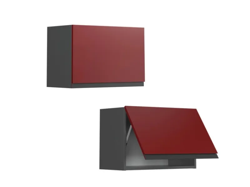 New Vicco Hängeschrank R-Line Hängender Küchenschrank /Anthrazit 60 cm J-Shape Flach Rot