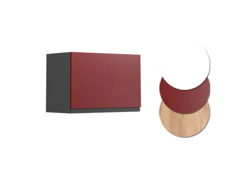 New Vicco Hängeschrank R-Line Hängender Küchenschrank /Anthrazit 60 cm J-Shape Flach Rot