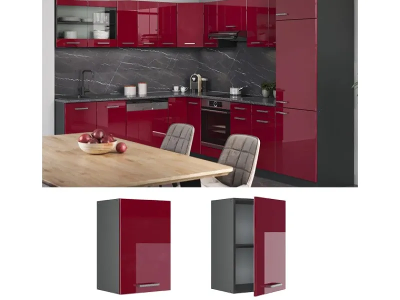 Küchenschränke<Vicco Hängeschrank R-Line Hängender Küchenschrank Bordeaux Hochglanz/Anthrazit 40 cm