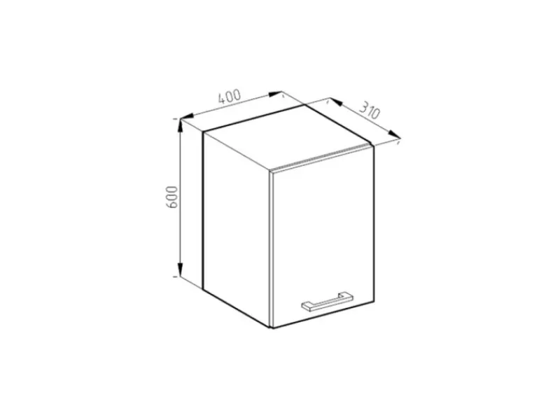 New Vicco Hängeschrank R-Line Hängender Küchenschrank /Weiß 40 cm Beton