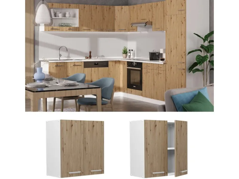 New Vicco Hängeschrank R-Line Hängender Küchenschrank Artisan-Eiche/Weiß 60 cm Artisan Eiche