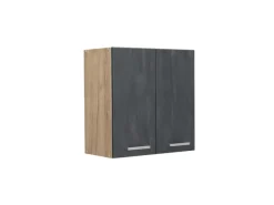 Vicco Hängeschrank R-Line Hängender Küchenschrank Schwarz Beton/Goldkraft Eiche 60 cm< Küchenschränke