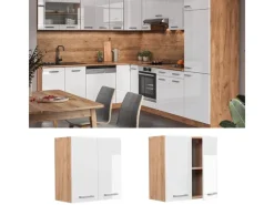 Küchenschränke<Vicco Hängeschrank R-Line Hängender Küchenschrank Hochglanz/Goldkraft Eiche 60 cm