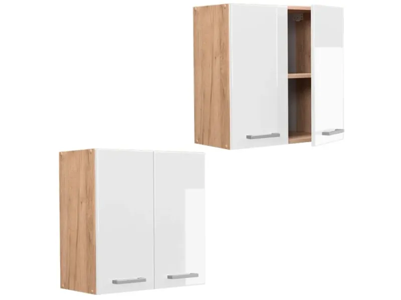 Küchenschränke<Vicco Hängeschrank R-Line Hängender Küchenschrank Hochglanz/Goldkraft Eiche 60 cm