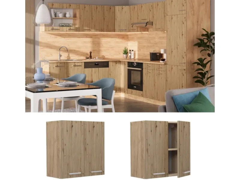 Vicco Hängeschrank R-Line Hängender Küchenschrank Artisan-Eiche/Goldkraft Eiche 60 cm< Küchenschränke