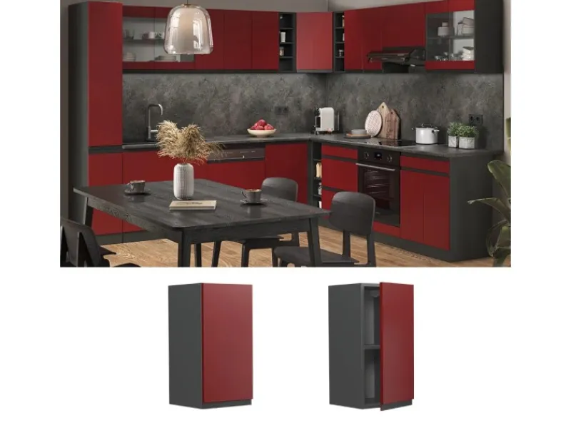 Küchenschränke<Vicco Hängeschrank R-Line Hängender Küchenschrank /Anthrazit 30 cm J-Shape