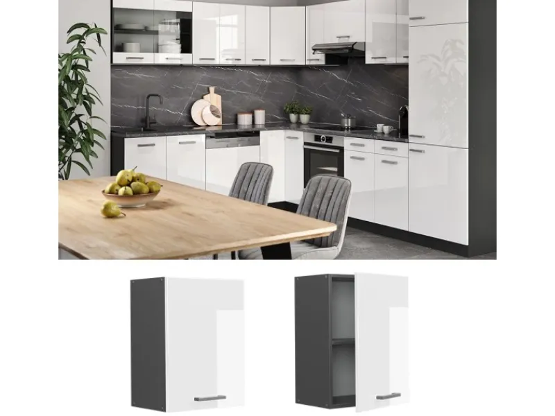 Küchenschränke<Vicco Hängeschrank R-Line Hängender Küchenschrank Hochglanz/Anthrazit 45 cm