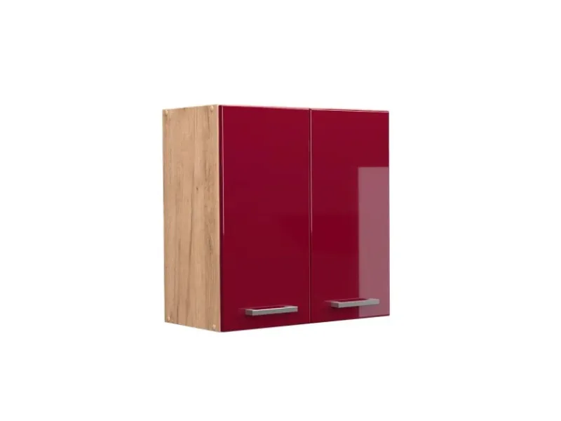 Küchenschränke<Vicco Hängeschrank R-Line Hängender Küchenschrank Bordeaux Hochglanz/Goldkraft Eiche 60 cm