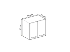 Küchenschränke<Vicco Hängeschrank R-Line Hängender Küchenschrank Bordeaux Hochglanz/Goldkraft Eiche 60 cm