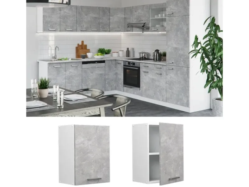 Vicco Hängeschrank R-Line Hängender Küchenschrank /Weiß 45 cm Beton