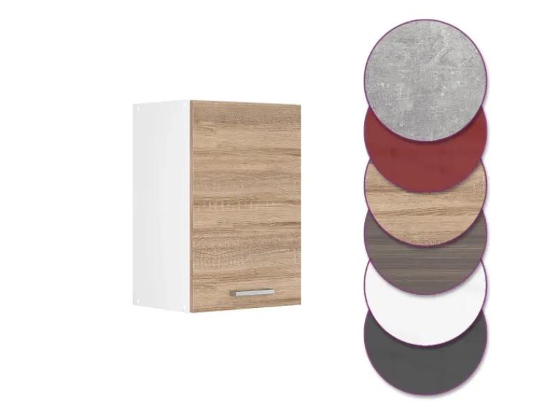 Vicco Hängeschrank R-Line Hängender Küchenschrank Sonoma/Weiß 40 cm< Küchenschränke