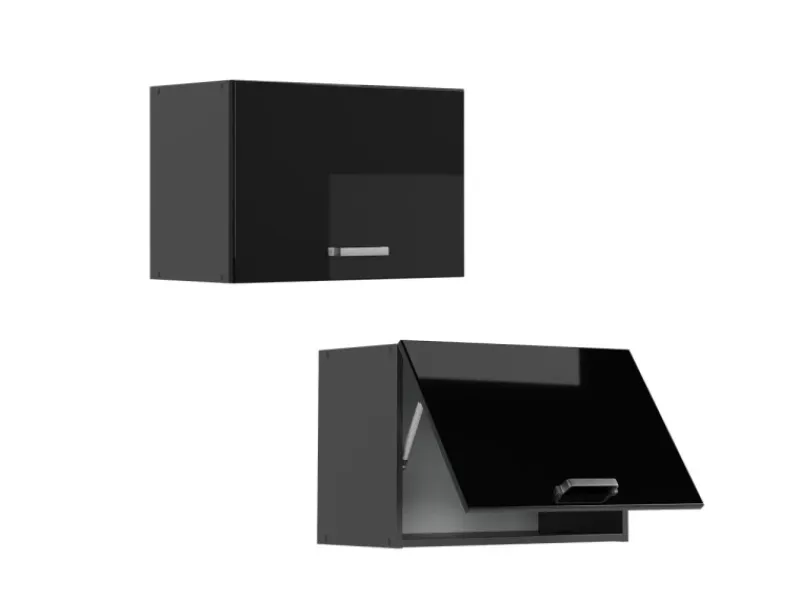Hot Vicco Hängeschrank R-Line Hängender Küchenschrank Schwarz Hochglanz/Anthrazit 60 cm Flach Schwarz Glänzend