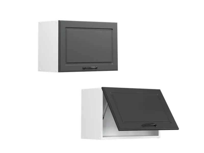 Outlet Vicco Hängeschrank R-Line Hängender Küchenschrank Anthrazit Landhaus/Weiß 60 cm Flach Anthrazitgrau
