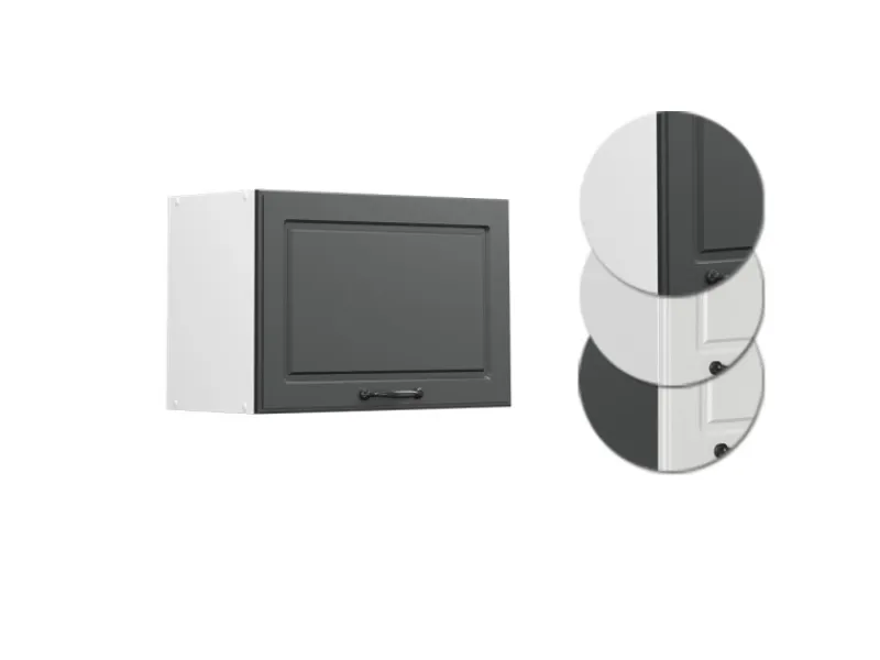 Outlet Vicco Hängeschrank R-Line Hängender Küchenschrank Anthrazit Landhaus/Weiß 60 cm Flach Anthrazitgrau