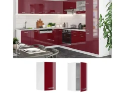 Vicco Hängeschrank R-Line Hängender Küchenschrank Bordeaux Hochglanz/Weiß 30 cm< Pfannen|Küchenschränke