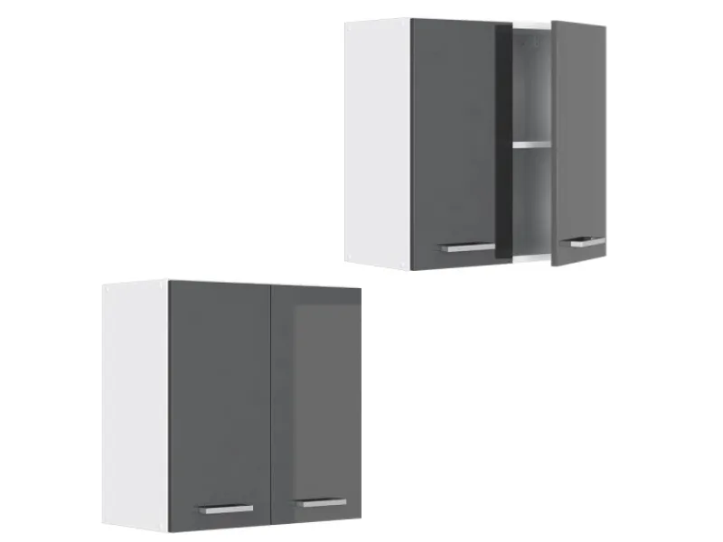 Best Vicco Hängeschrank R-Line Hängender Küchenschrank Hochglanz/Weiß 60 cm Anthrazit