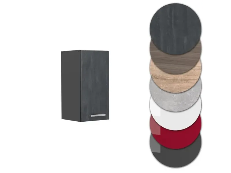 Vicco Hängeschrank R-Line Hängender Küchenschrank Schwarz Beton/Anthrazit 30 cm< Pfannen
