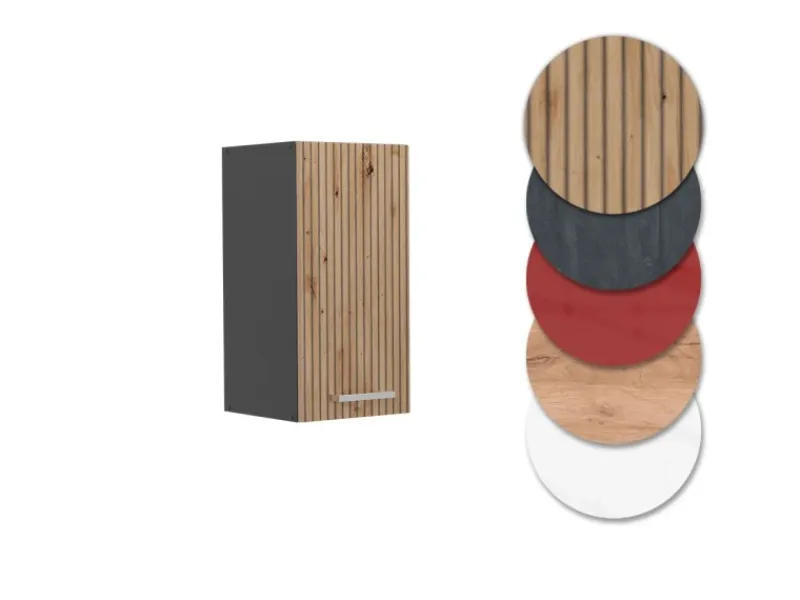 Vicco Hängeschrank R-Line Hängender Küchenschrank Artisan-Eiche/Anthrazit 30 cm< Küchenschränke