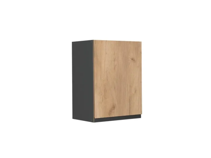 Clearance Vicco Hängeschrank R-Line Hängender Küchenschrank Goldkraft /Anthrazit 45 cm J-Shape Eiche