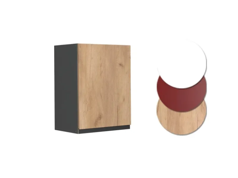 Clearance Vicco Hängeschrank R-Line Hängender Küchenschrank Goldkraft /Anthrazit 45 cm J-Shape Eiche