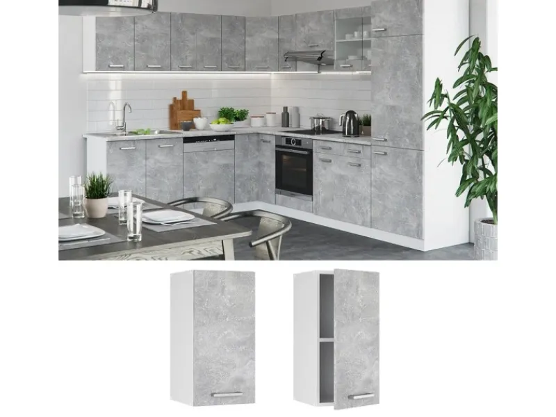 Vicco Hängeschrank R-Line Hängender Küchenschrank /Weiß 30 cm< Pfannen