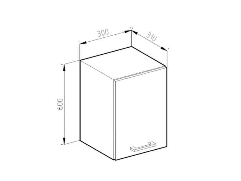 Vicco Hängeschrank R-Line Hängender Küchenschrank /Weiß 30 cm< Pfannen
