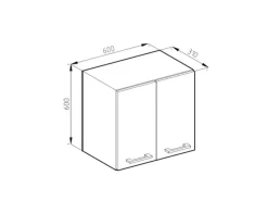 Vicco Hängeschrank R-Line Hängender Küchenschrank Sonoma/Weiß 60 cm< Küchenschränke